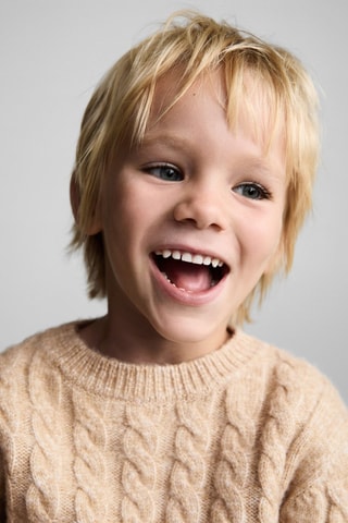 Pull-over maille tressée - Beige