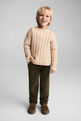 Pull-over maille tressée - Beige