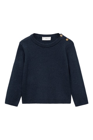 Pull-over maille côtelée - Bleu marine