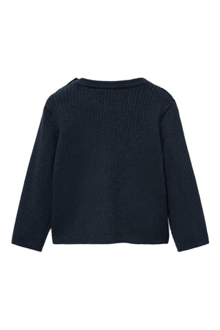 Pull-over maille côtelée - Bleu marine
