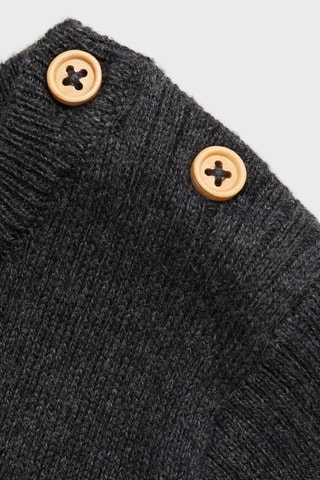 Pull-over maille côtelée - Gris foncé chiné