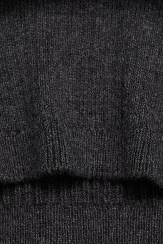 Pull-over maille côtelée - Gris foncé chiné