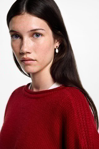 Pull-over maille - Rouge