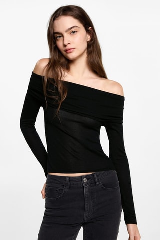 Pull-over épaules découvertes - Noir