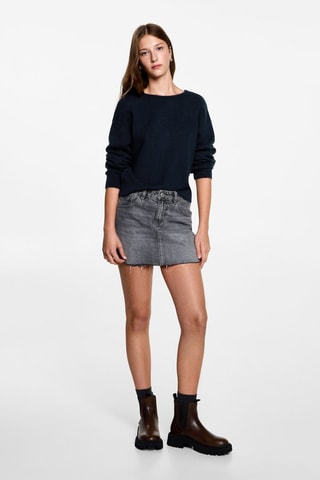 Pull-over dos ouvert - Bleu marine