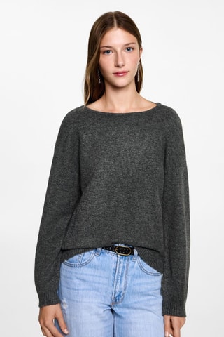 Pull-over dos ouvert - Gris