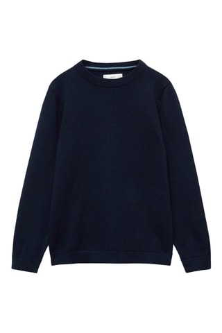 Pull-over jaspé coton - Bleu marine