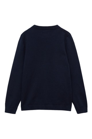 Pull-over jaspé coton - Bleu marine