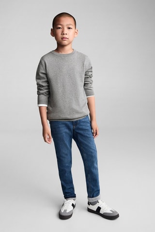 Pull-over jaspé coton - Gris chiné