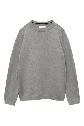 Pull-over jaspé coton - Gris chiné