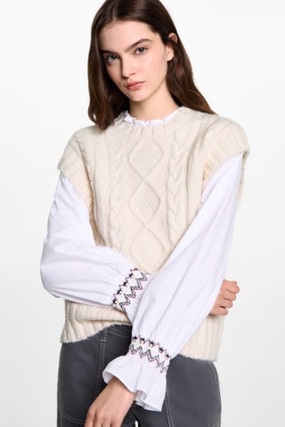 Pull sans manches - Écru