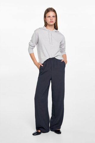 Pull-over maille capuche - Gris