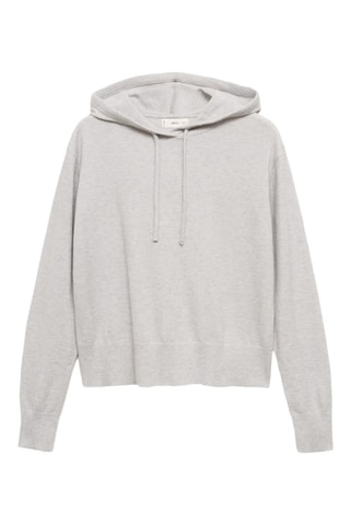 Pull-over maille capuche - Gris