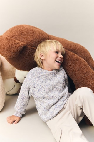 Pull-over combiné maille - Écru