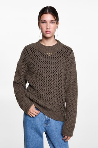 Pull-over maille texturé - Gris