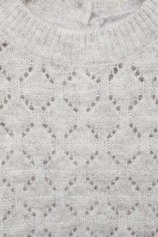 Pull en maille ajourée - Gris clair chiné