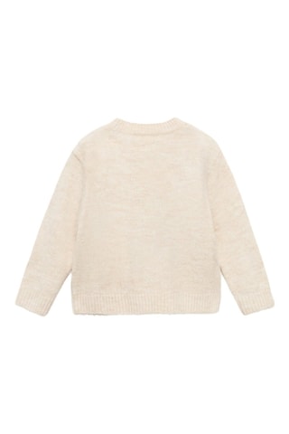 Pull-over maille imprimé rennes - Beige