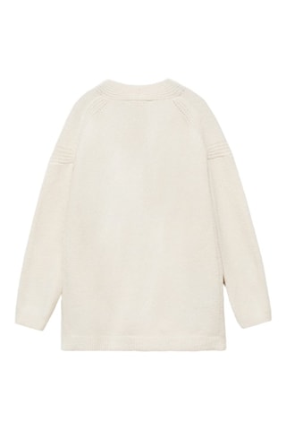 Cardigan maille col V - Écru