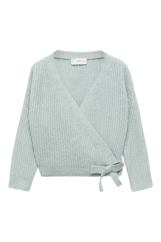 Cardigan cache-coeur noeud - Vert pastel