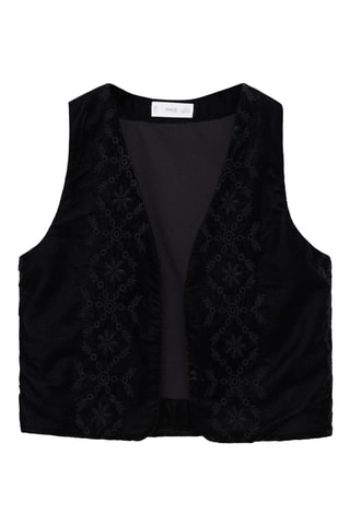 Gilet velours brodé - Noir