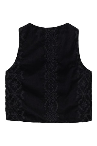 Gilet velours brodé - Noir
