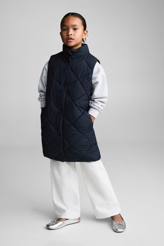 Gilet matelassé long - Bleu marine