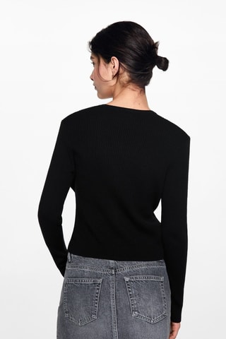 Cardigan maille boutons - Noir