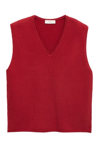 Gilet maille col V - Rouge
