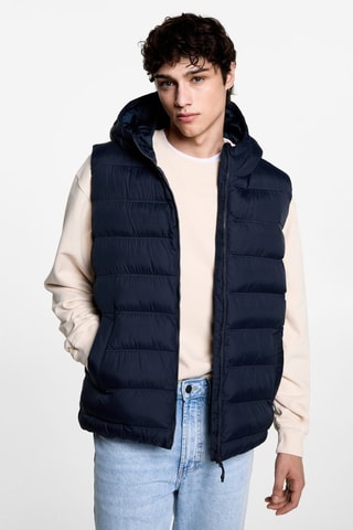 Gilet matelassé à capuche - Bleu marine