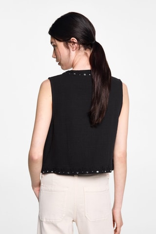 Gilet brodé miroirs - Noir