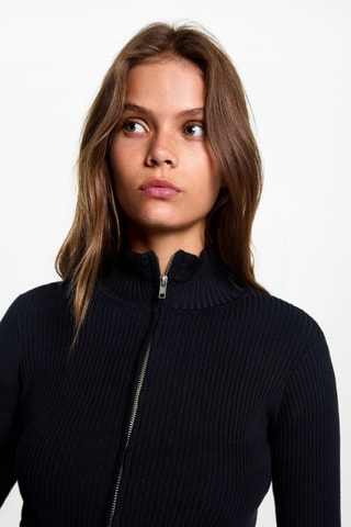 Cardigan maille fermeture Éclair - Bleu marine