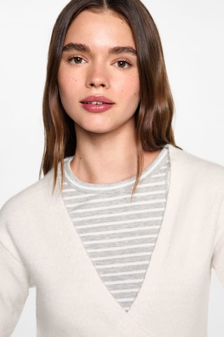 Cardigan cache-coeur noeud - Écru