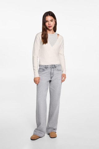 Cardigan cache-coeur noeud - Écru