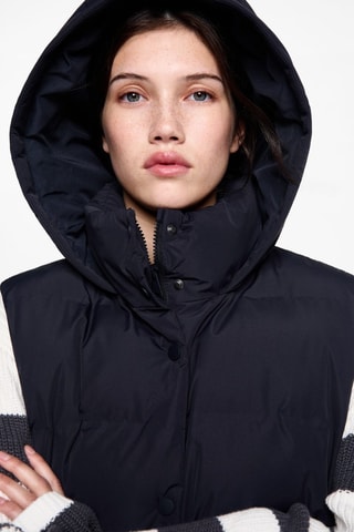 Gilet matelassé à capuche - Bleu marine