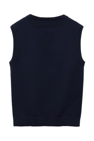 Gilet maille coton - Bleu marine