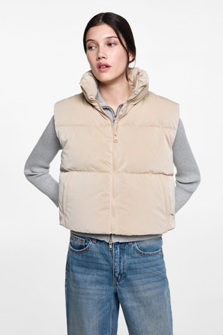 Gilet matelassé poches - Beige
