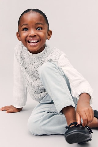 Gilet maille brillant - Gris clair chiné