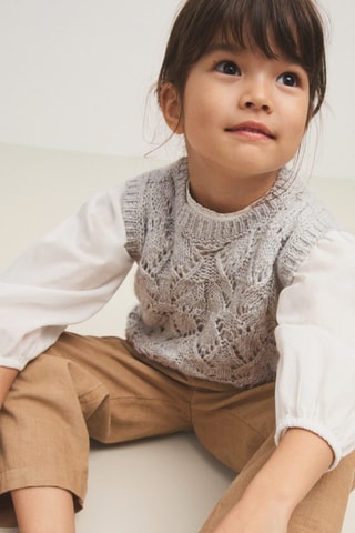 Gilet maille brillant - Gris clair chiné