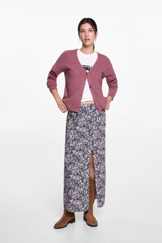 Cardigan maille col V - Rose pastel