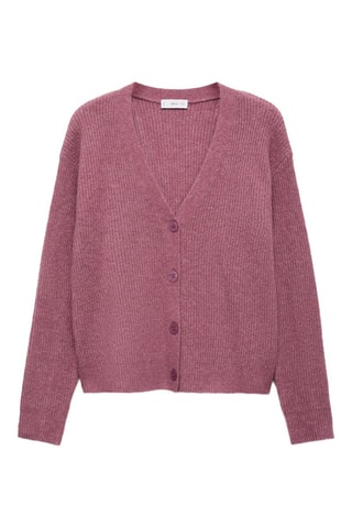 Cardigan maille col V - Rose pastel