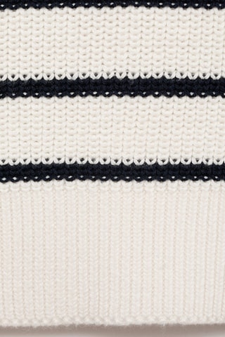 Gilet maille rayures - Blanc cassé