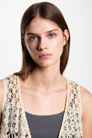 Gilet crochet - Ecru