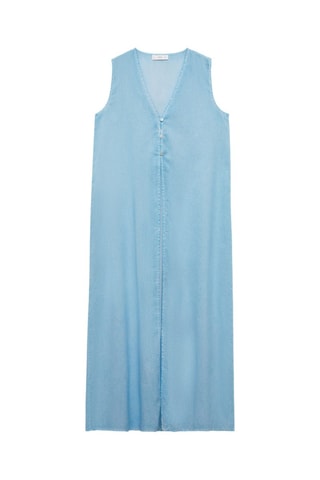 Gilet long coton - Bleu clair