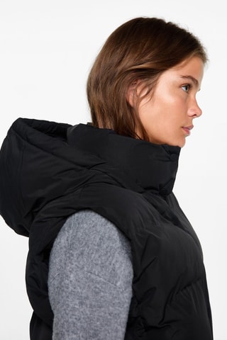 Gilet matelassé à capuche - Noir