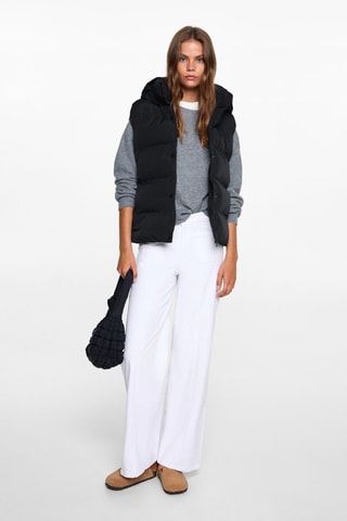 Gilet matelassé à capuche - Noir