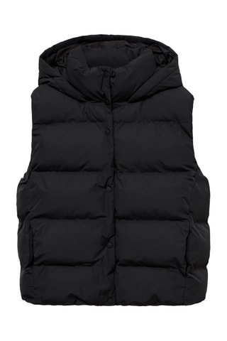 Gilet matelassé à capuche - Noir