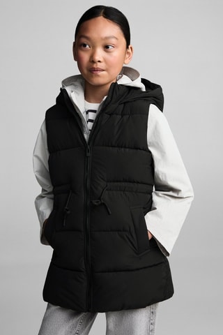 Gilet matelassé long - Noir