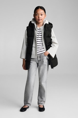 Gilet matelassé long - Noir