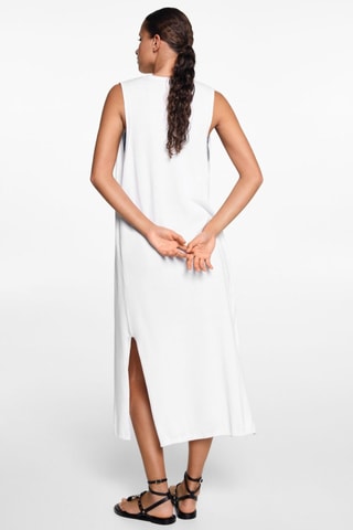 Gilet maille long - Blanc cassé