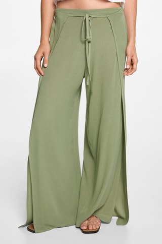 Pantalon palazzo fentes - Kaki